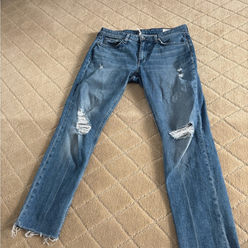 Rag & Bone Dre Low-Rise Slim Boyfriend Jeans Size 27 Blue